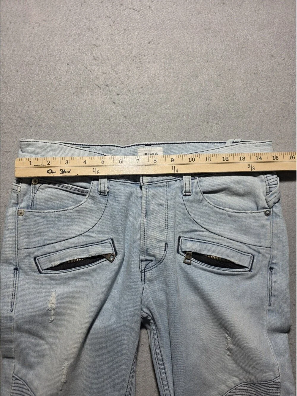 Hudson Jeans Mens Size 29 The Blinder Skinny Biker (M406DFA) Moto Distressed